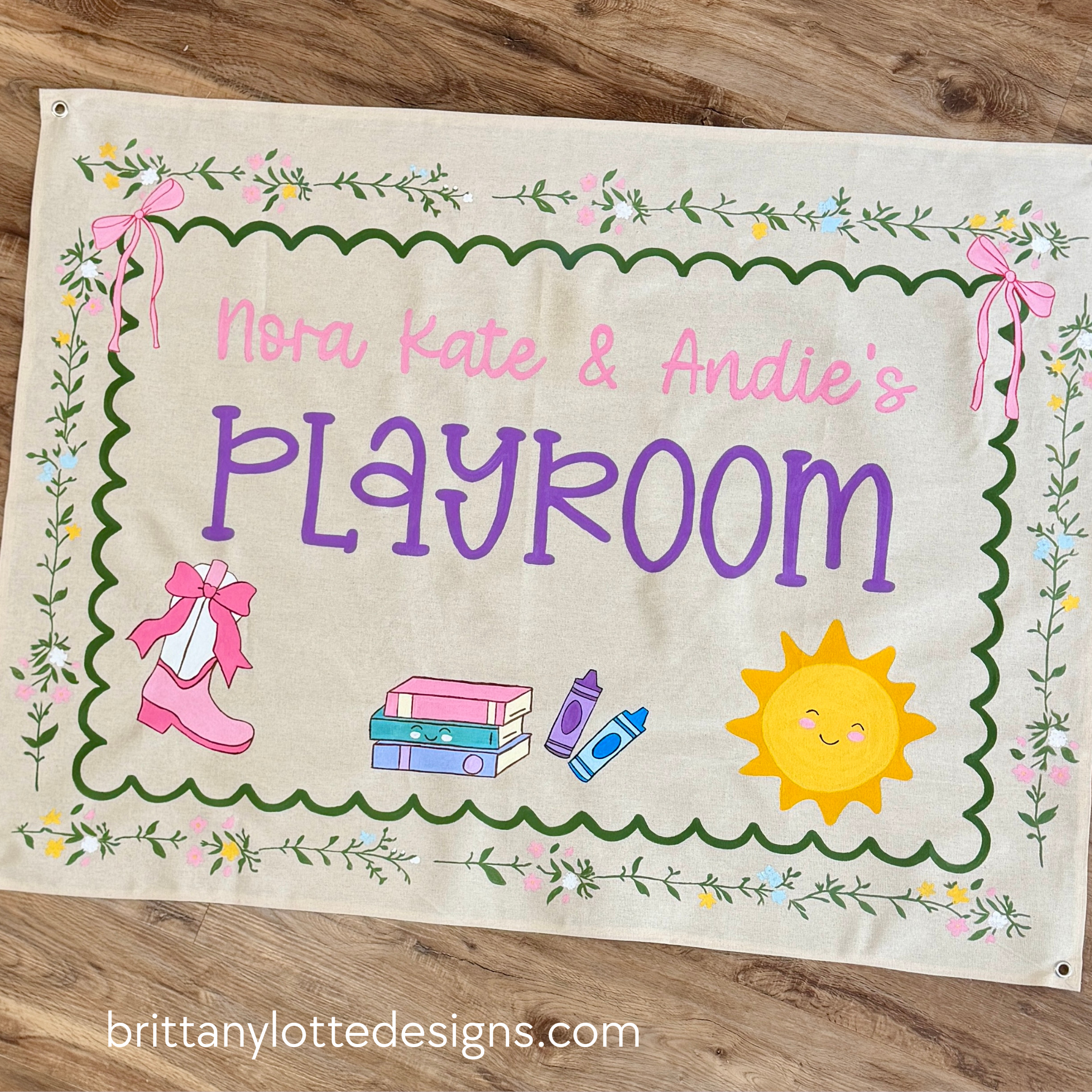 Custom Hand‑Painted Canvas Banner – 3ft x 4ft Keepsake | 7oz Cotton Canvas with Grommets