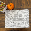 Hand-Drawn Halloween Coloring Placemats