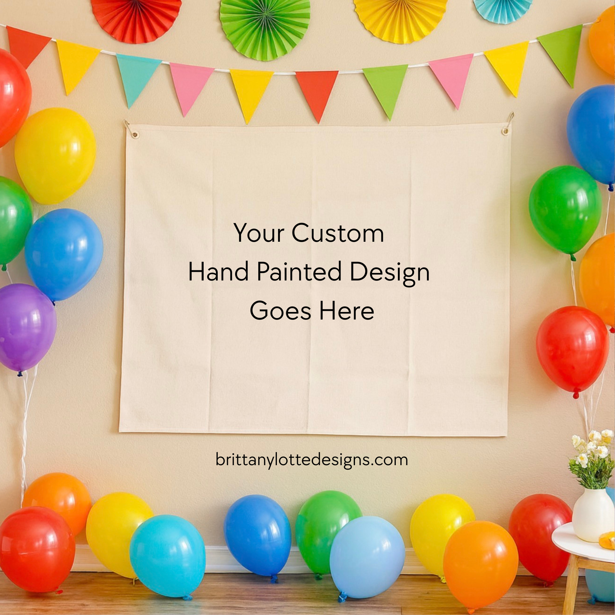 Custom Hand‑Painted Canvas Banner – 3ft x 4ft Keepsake | 7oz Cotton Canvas with Grommets