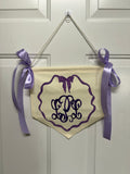 Custom Hand-Painted Monogram/ Name Banner – 10” x 11” Canvas Keepsake